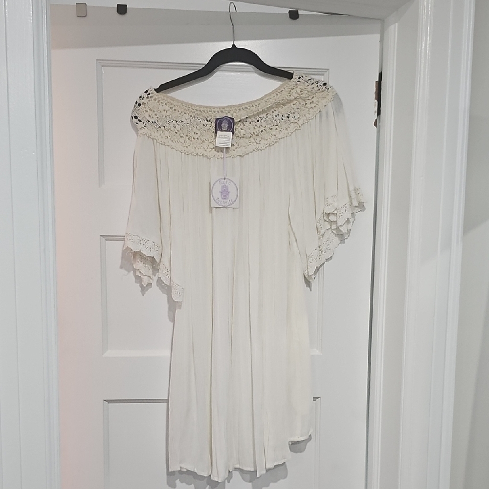 Chic Cream Lace Women's Swim Coverup